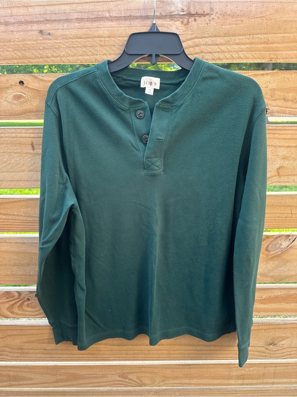J. Crew Men's Forest Green Long-Sleeve Henley